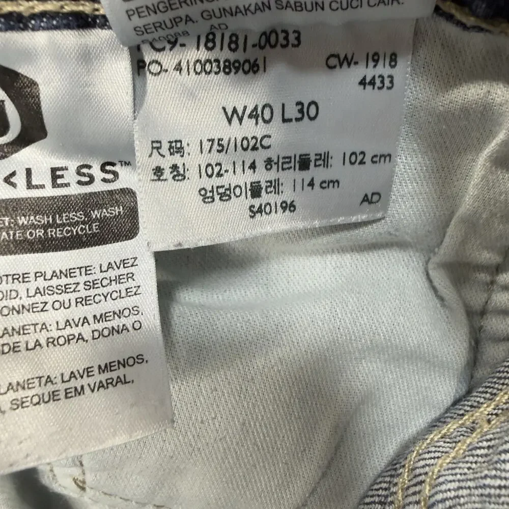 Levi Strauss 541 Athletic Taper Jeans Dark Wash Stretch Denim Mens 40x28 Preppy